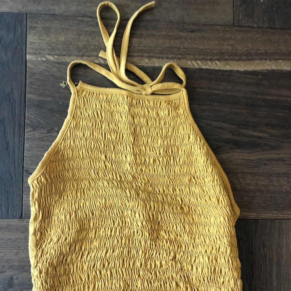 Yellow Halter Tie Neck tube top